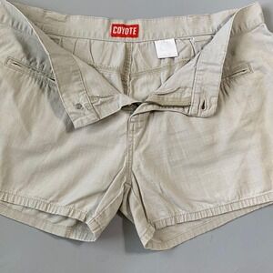 Coyote Tan Ripstop Cargo Shorts Womens Size 13 Khaki Utility Zipper Pockets Mens